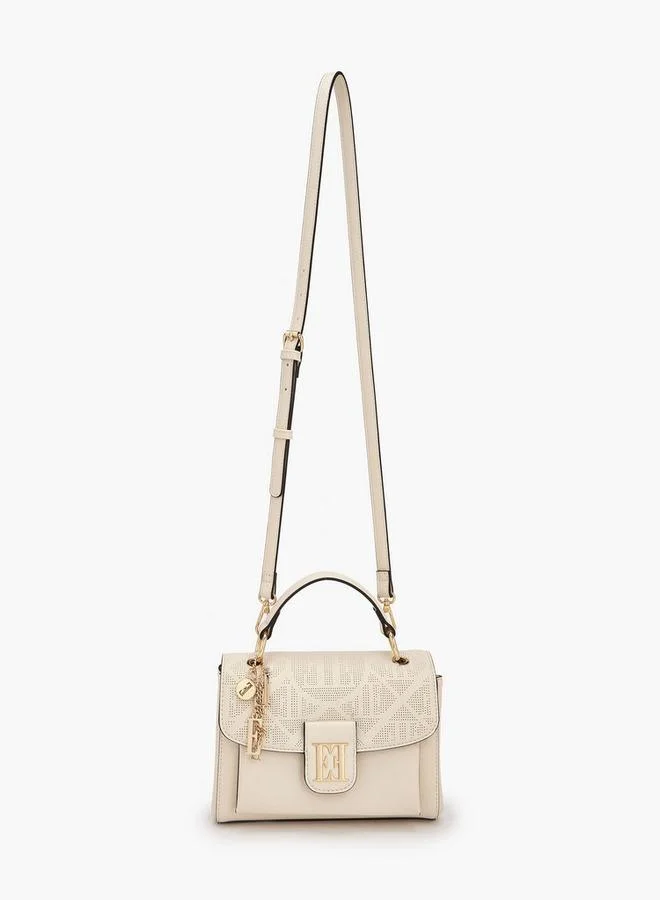 ايل حقيبة كروس بودي بنقش مقصوص بالليزر مع حزام قابل للفصل